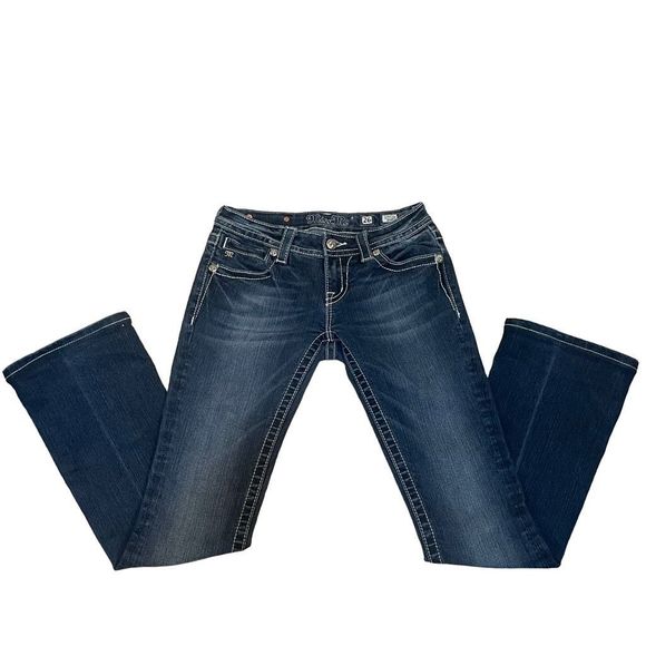 Miss Me Signature Boot Cut Women's Skinny Jeans Embellished Cross Pockets Sz 26 - Picture 3 of 8